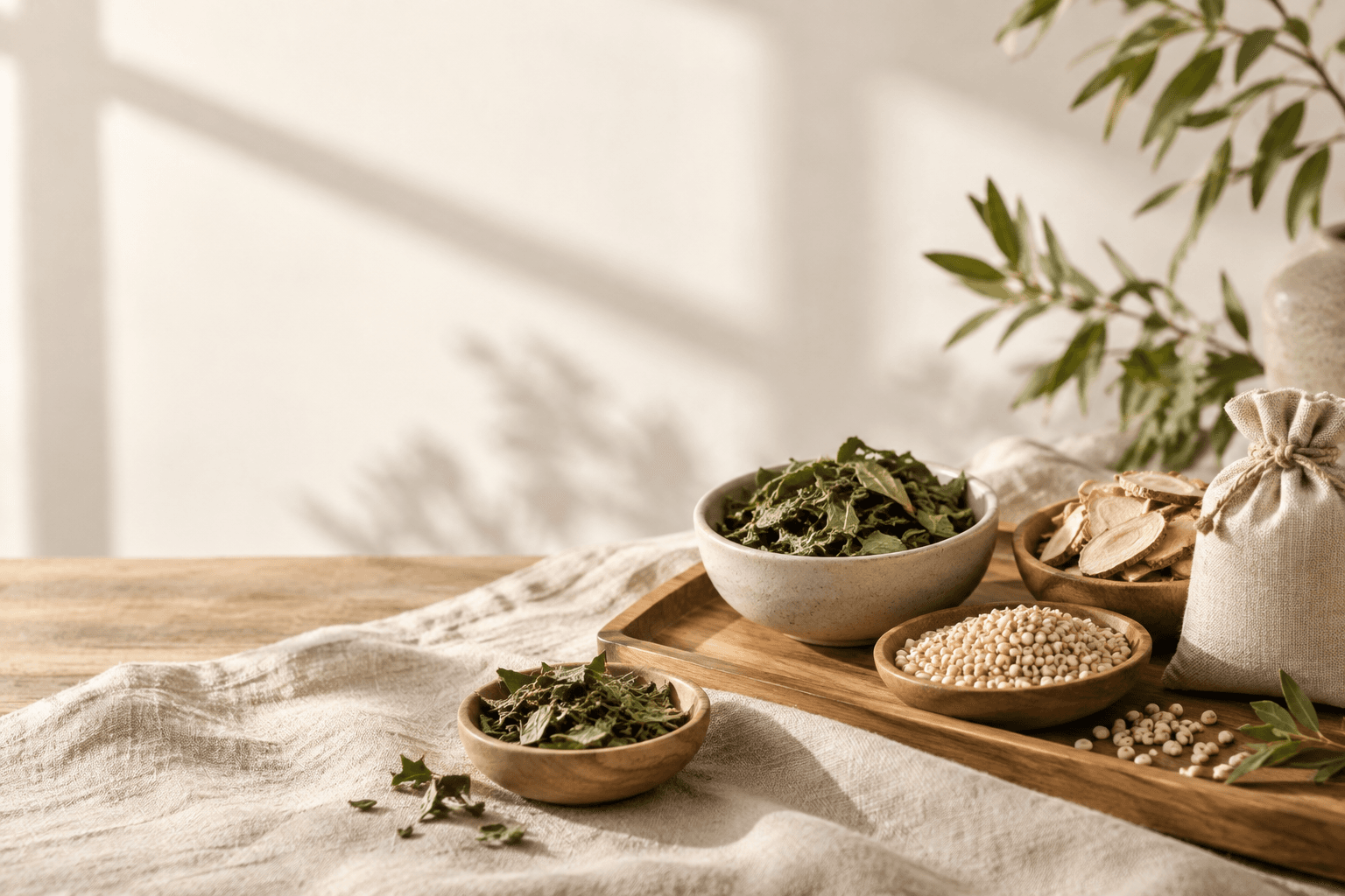 바른 재료를 담은 원료 정물